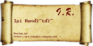Ipi Renátó névjegykártya