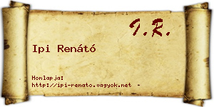 Ipi Renátó névjegykártya